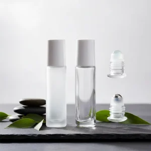 Travel Size Frosted Roll on Deodorant Bottle 10ml Glass Deodorant Roller Bottle Glass Cosmetic Packaging