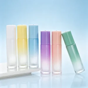 Travel Size Recyclable Gradient Color Custom Glass Roller Ball Perfume Bottles 10ml