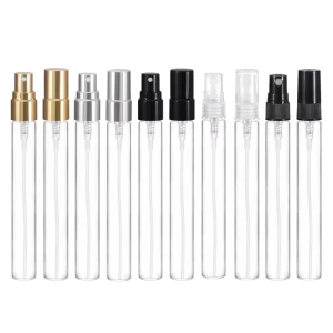 Travel Size Small Volume Glass Perfume Essential Glass Bottle with Sprayer for Perfume Sample Packing