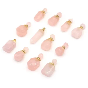 Travel Small Car Glass Luxury Crystal Perfume Bottle DIY Pendant Fashion Natural Gem Stone Gift Girl