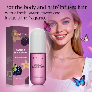 Trending Hair Fragrance Spray with Sweet Vanilla & Blackberry Notes Refreshing Long-Lasting Hair Mist