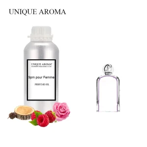 UNIQUE AROMA 9pm Pour Femme Perfume Oil Natural Organic Aromatherapy Skincare for All Skin Types Top Grade Floral Essential Oils