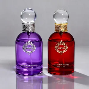 Unique Perfume Bottle 50Ml 100Ml Round Custom Perfume Glass Bottle 30Ml Purple Red Empty Perfume Bottle With Lid