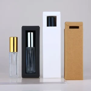 Unique Square Perfume Bottle Travel Size Perfume Bottle 10ml Mini Clear Perfume Glass Bottle with Custom Drawer Packaging Box