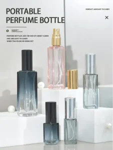 Vintage Crystal Style Glass Refillable Atomizer Travel Spray Bottle Rectangle Shape Perfume Fragrance Container