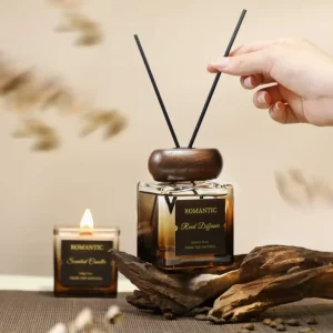 Vintage Luxurious Aromatherapy Essential Oil Gift Box Set Premium Coffee Scented Candles Handmade Soy Wax
