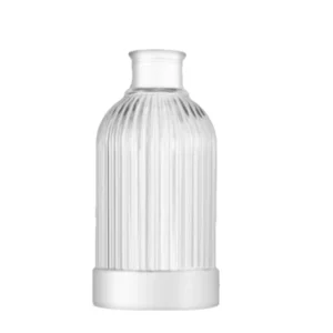 Vintage Roman Ribbed Glass Aromatherapy Bottle Cylindrical Flame less Refillable Hotel Home Decor Perfume Glass Bottle