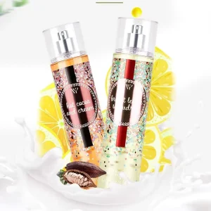 WY 236ml Lemon Hot Cocoa Cream Coconut Floral Women’s Perfume Fragrance Spray Body Mist, Fresh Light Candy Scent