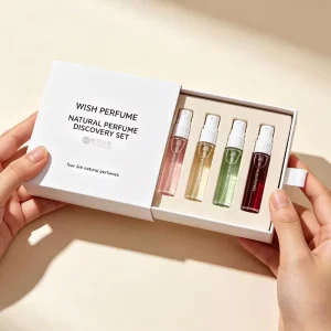 Wish Perfume Natural Perfume Sample Gift Set 4 X 2ml Glass Spray Bottles Customizable Gift Box for Niche Fragrance Samples