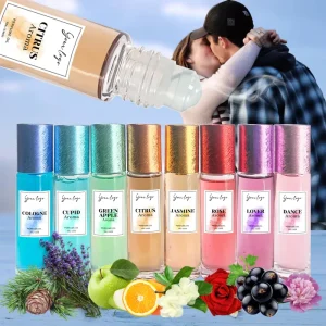 Women’s Men’s 10ml EDT Jasmine Rose Vanilla Citrus Apple Fruity Musk Roll on Parfum Roller Perfume Oil