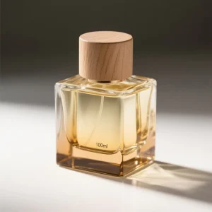 Wooden Cap Square Perfume Bottles Custom Glass Bottle Empty Refillable for Fragrance Essential Oil Cosmetic Jar