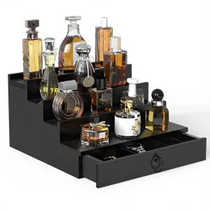 Wooden Men’s Perfume Rack Four Tier Traditional Sustainable Storage Display Rack Perfume Organizer